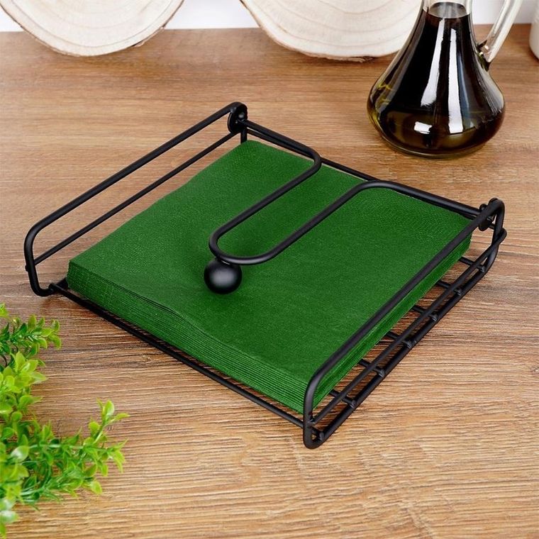 Vilde, serwetnik, metalowy czarny, 19-19.5 cm