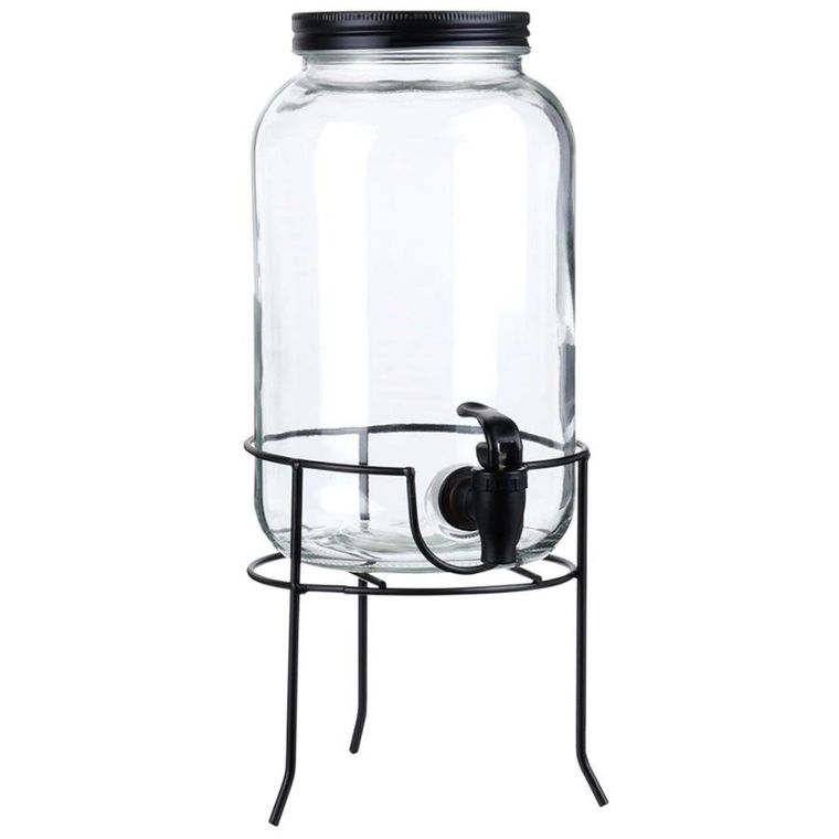 Vilde, słój szklany do napojów z kranikiem i stojakiem, 3,2l