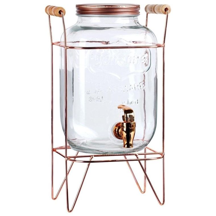 Vilde, słój szklany do napojów z kranikiem i stojakiem, 4,2l