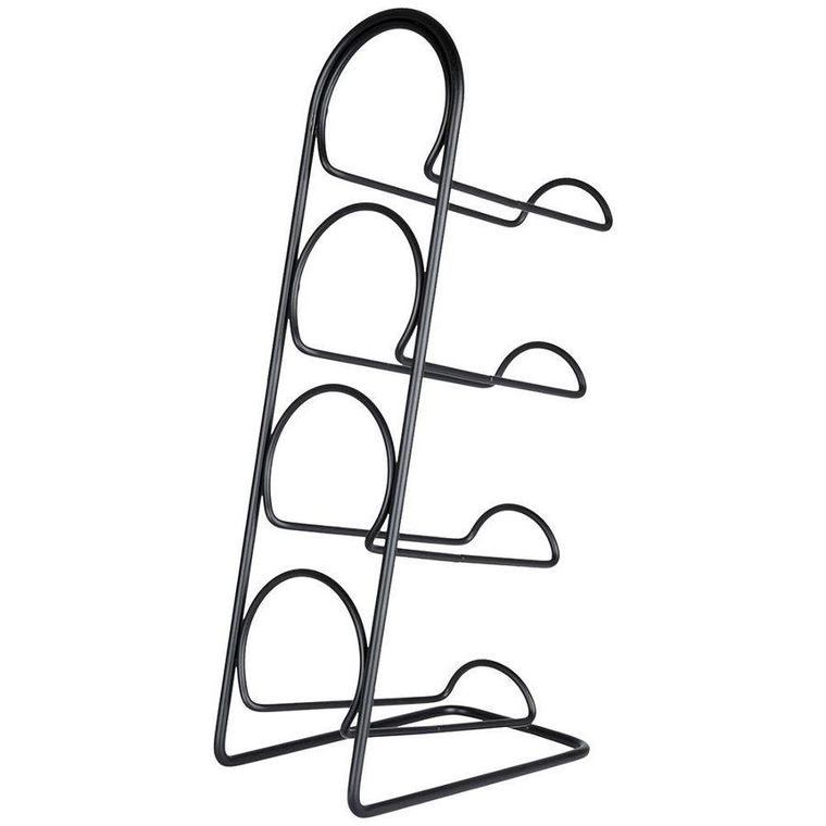 Vilde, stojak na wino, metalowy, czarny, 4 butelki, 21-12-43 cm
