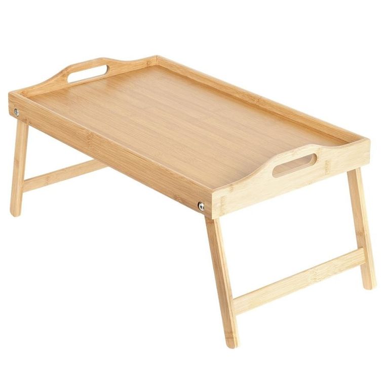 Vilde, stolik śniadaniowy 2w1, bambusowy, składany, 50-30-24,5 cm