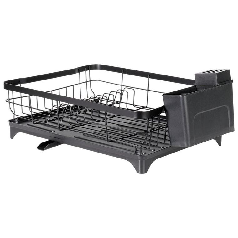 Vilde, suszarka na naczynia, metalowa, czarna, 48-32,5-18,5 cm