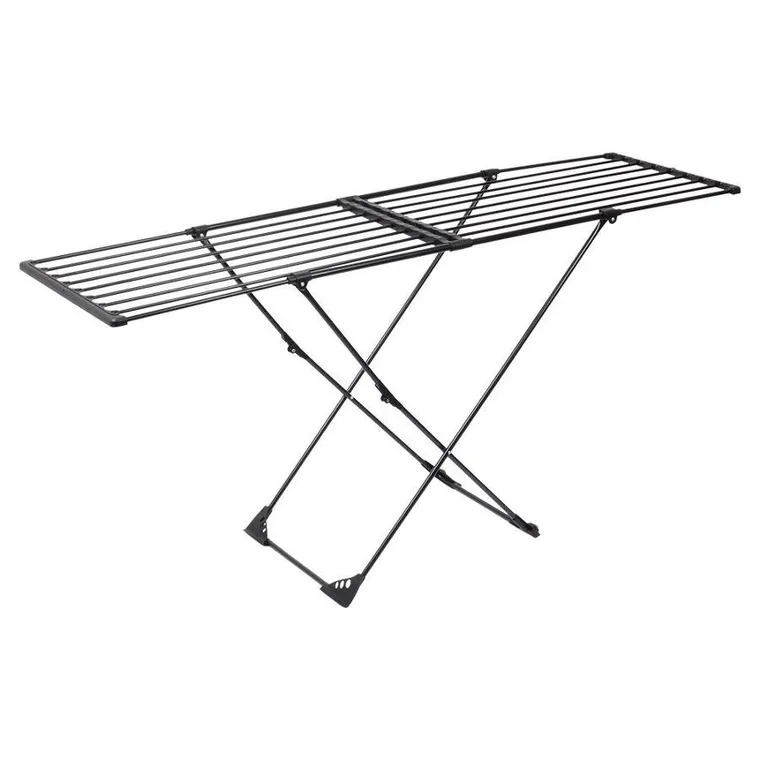 Vilde, suszarka na pranie metalowa, czarna rozsuwana XXL, 110-189 cm