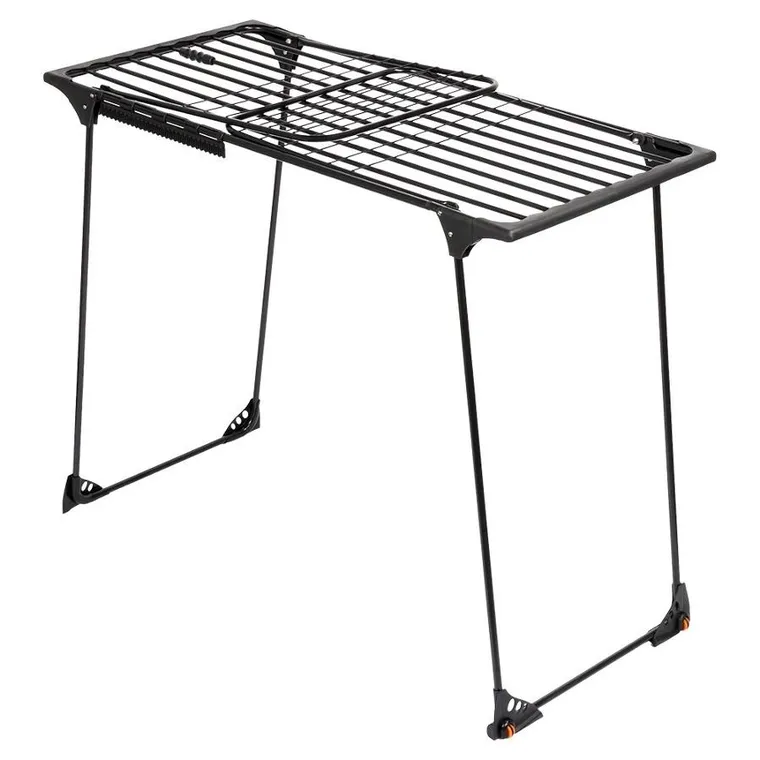 Vilde, suszarka na pranie, metalowa, czarna rozsuwana XXL, 204-260-56-103 cm