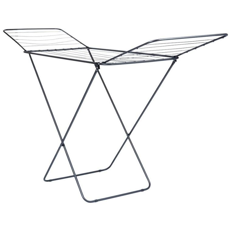 Vilde, suszarka na pranie, metalowa i rozkładana, czarna, 181 cm