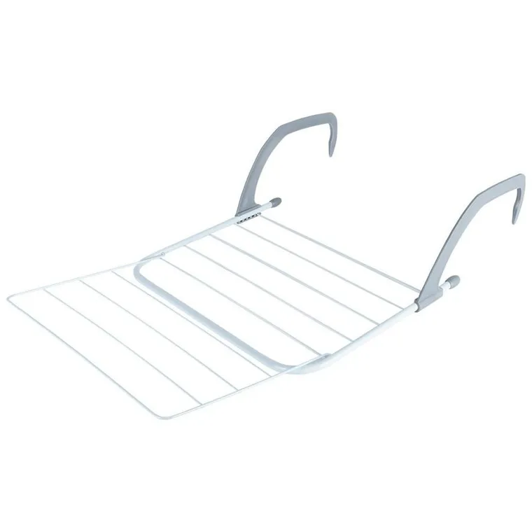 Vilde, suszarka na pranie na kaloryfer metalowa, biała rozkładana, 55-50.5 cm