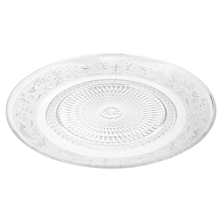 Vilde, talerz obiadowy płytki, szklany, patera, 25 cm