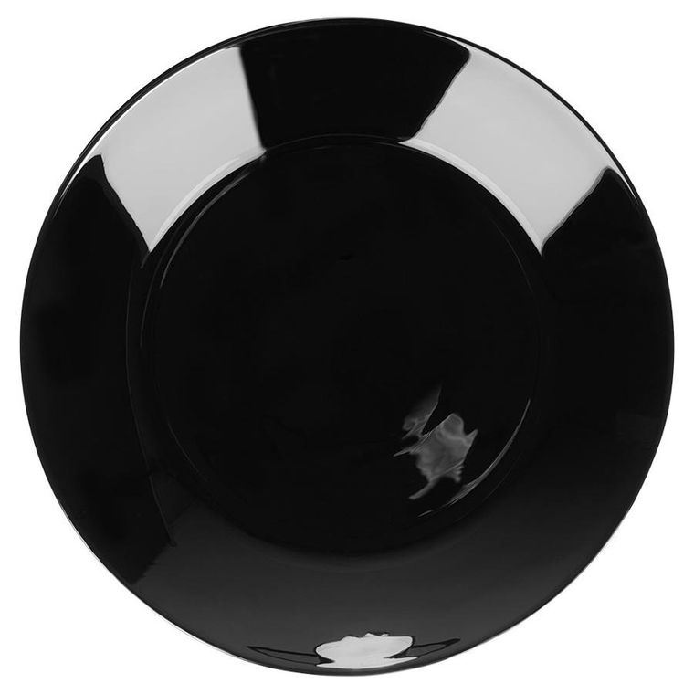 Vilde, talerze obiadowe płytkie szklane czarne 25,5 cm 6 szt.