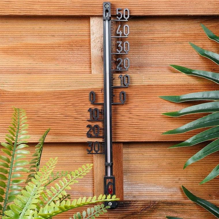 Vilde, termometr, zewnętrzny, czarny, 27 cm