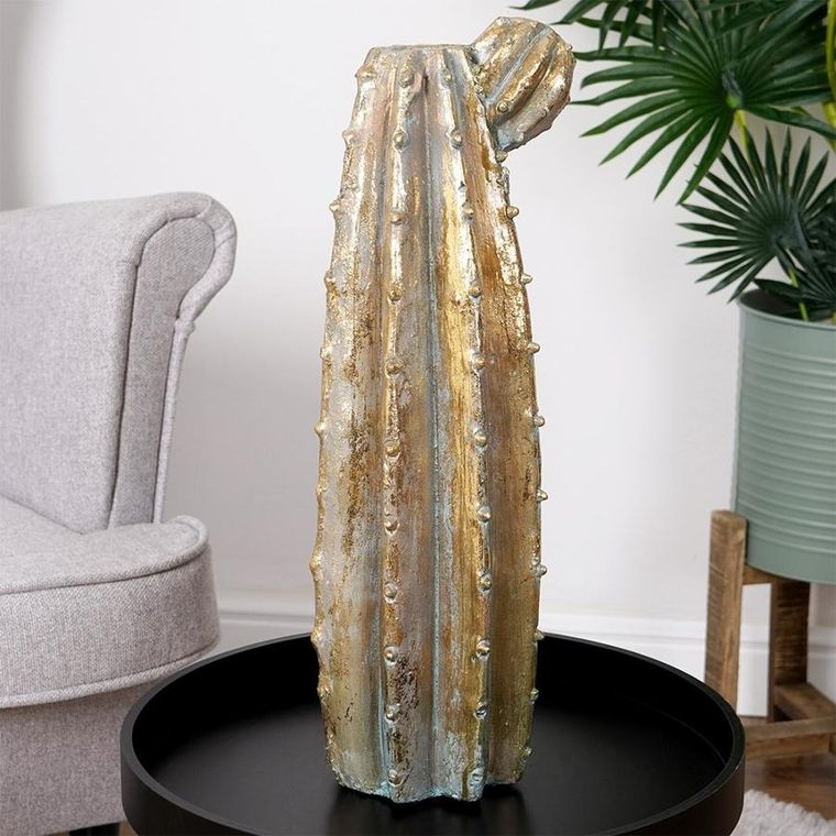 Vilde, wazon na kwiaty złoty kaktus, 47.5 cm