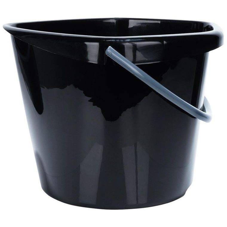 Vilde, wiadro, plastikowe, czarne, 10l