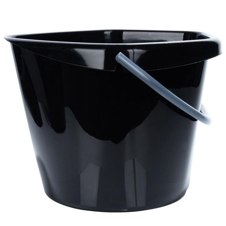 Vilde, wiadro, plastikowe, czarne, 14l