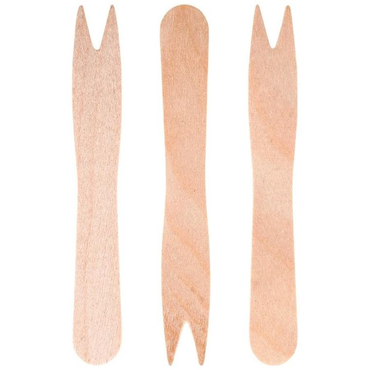 Vilde, widelczyki do przekąsek, frytek, drewniane, 8,5 cm, 50 szt.