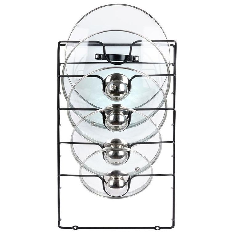 Vilde, wieszak na pokrywki, metalowy, czarny