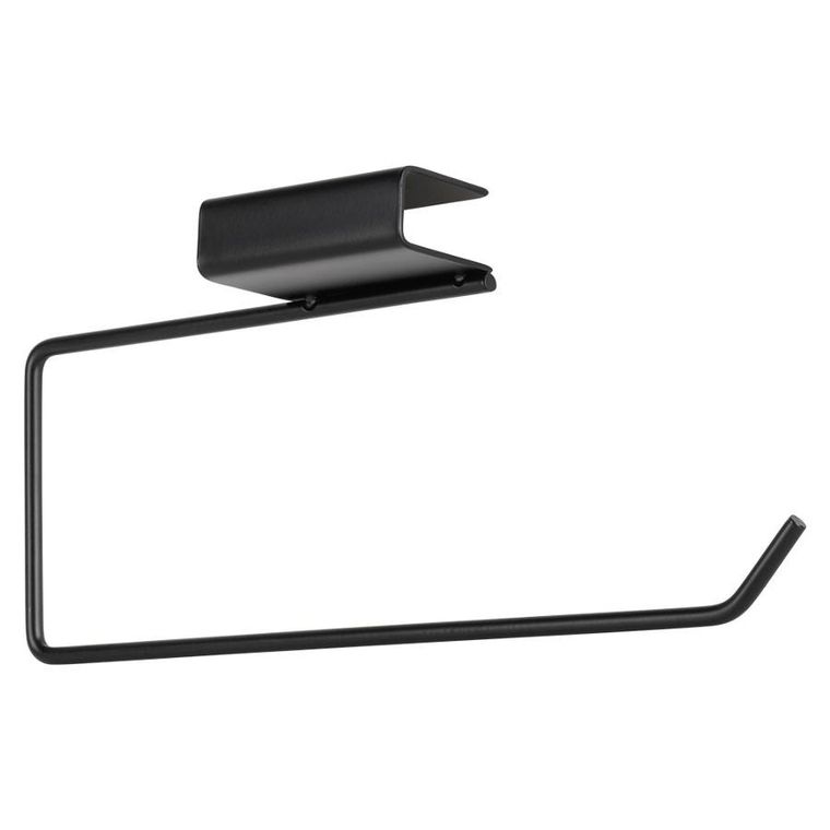 Vilde, wieszak na ręcznik papierowy, metalowy, czarny, 30-4,5-13 cm