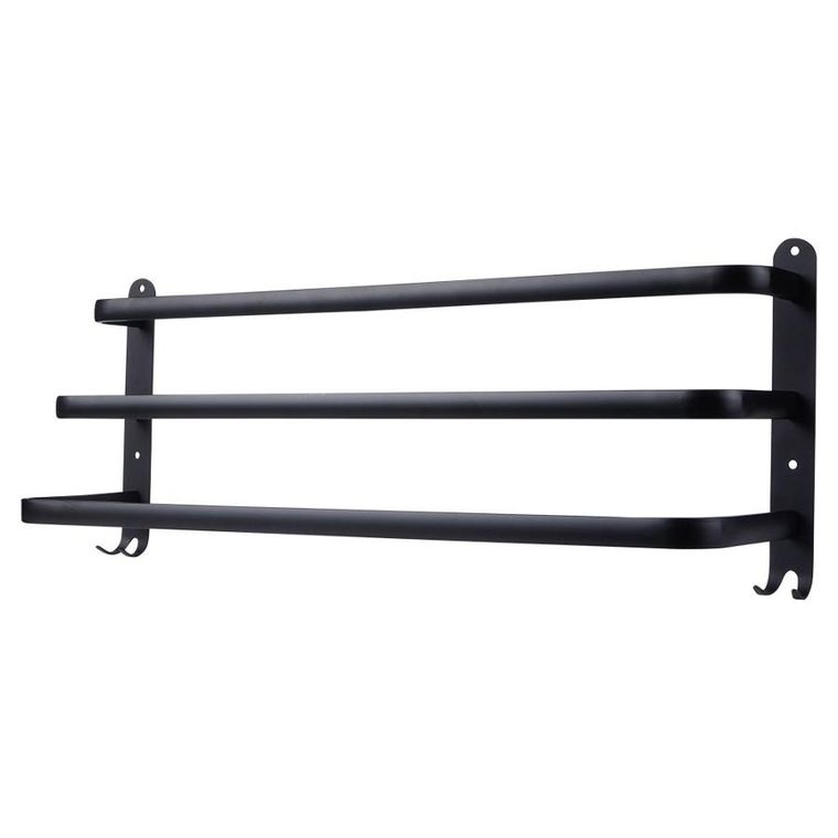 Vilde, wieszak na ręczniki aluminiowy, czarny, 60 cm