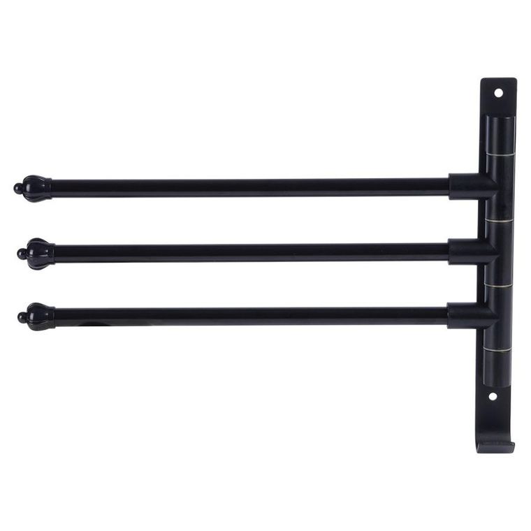 Vilde, wieszak na ręczniki aluminiowy, czarny obrotowy, 30 cm