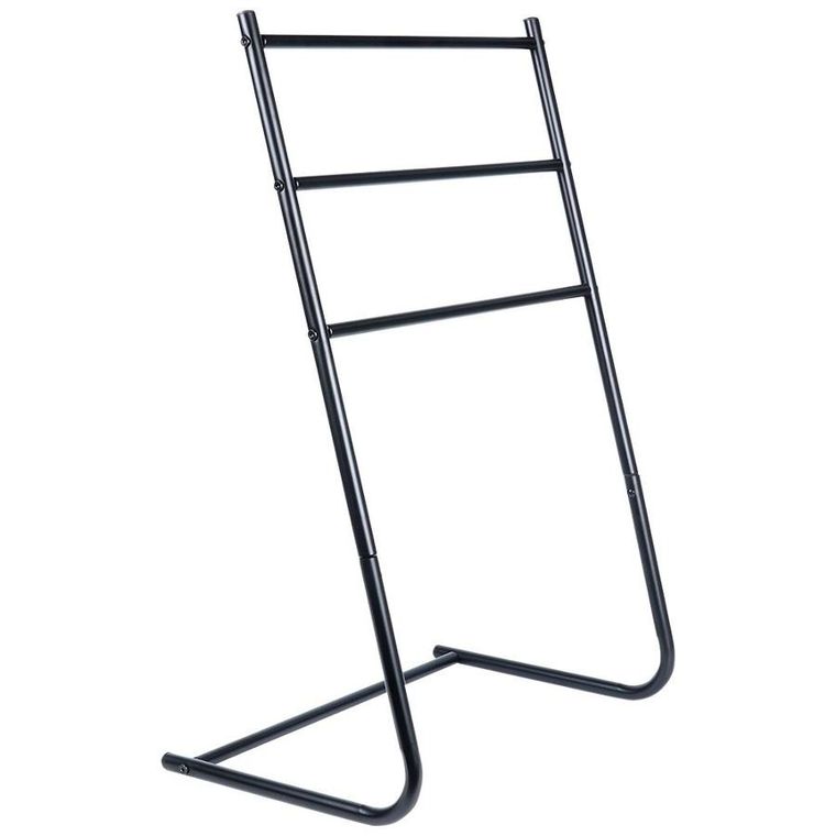 Vilde, wieszak na ręczniki stojący, metalowy, czarny