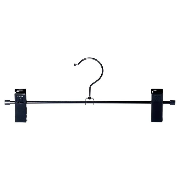 Vilde, wieszak na spodnie, metalowy, z klipsami, czarny, 3 szt.