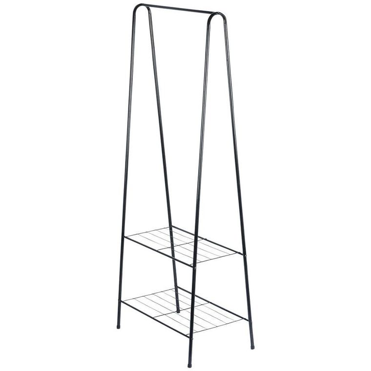 Vilde, wieszak, stojący na ubrania, metalowy czarny, 153 cm