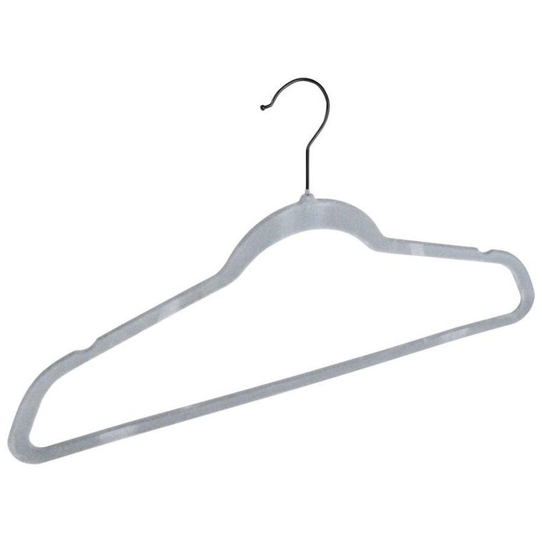 Vilde, wieszaki, na ubrania welurowe, szare obrotowe, 45-24,5 cm, 10 szt.
