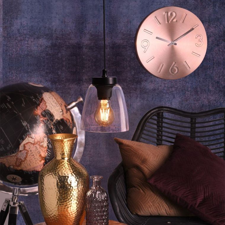 Vilde, wisząca lampa szklana, przezroczysta