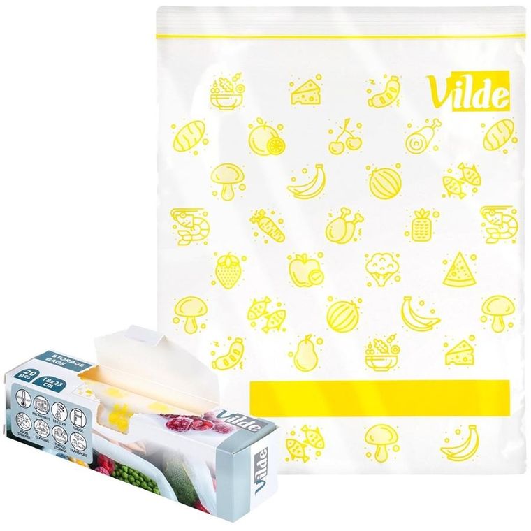 Vilde, woreczki strunowe do żywności, 18-23 cm, 20 szt.