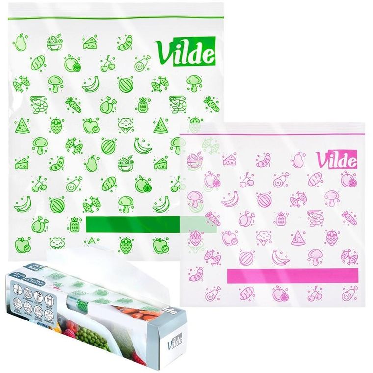 Vilde, woreczki strunowe do żywności, 20,5-21 cm/24-29 cm, 40 szt.