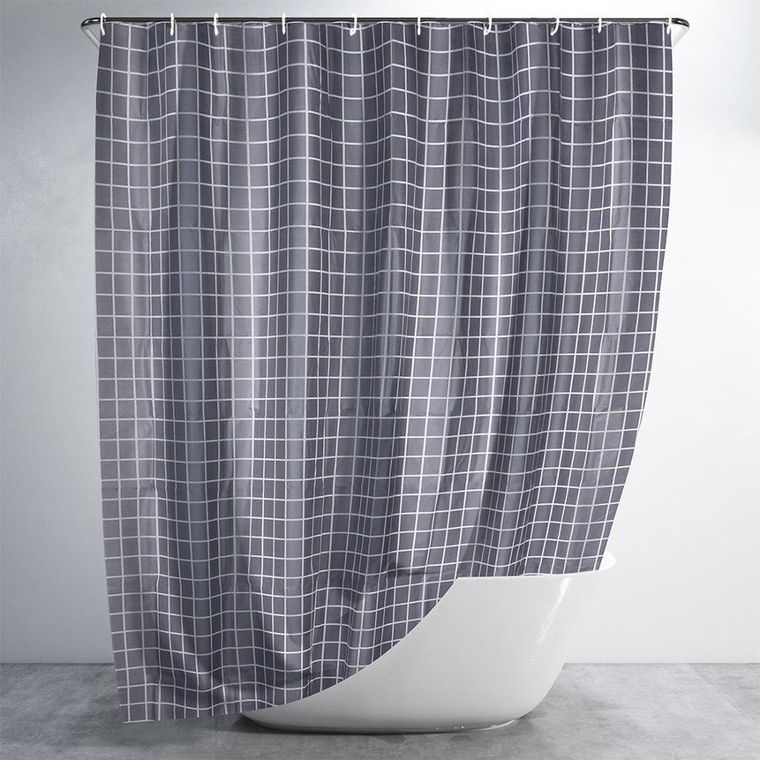 Vilde, zasłona prysznicowa, haczyki, wodoodporna, 180-180 cm