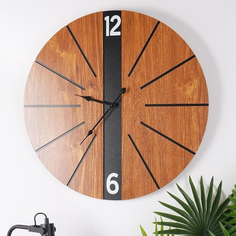 Vilde, zegar ścienny, brązowy, 60 cm