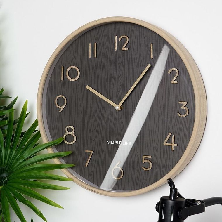 Vilde, zegar ścienny,, szary, 38 cm