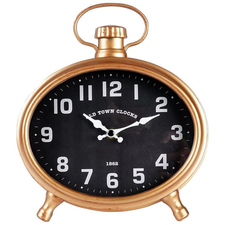 Vilde, zegar ścienny, złoty, czarny budzik, 20.5-24 cm