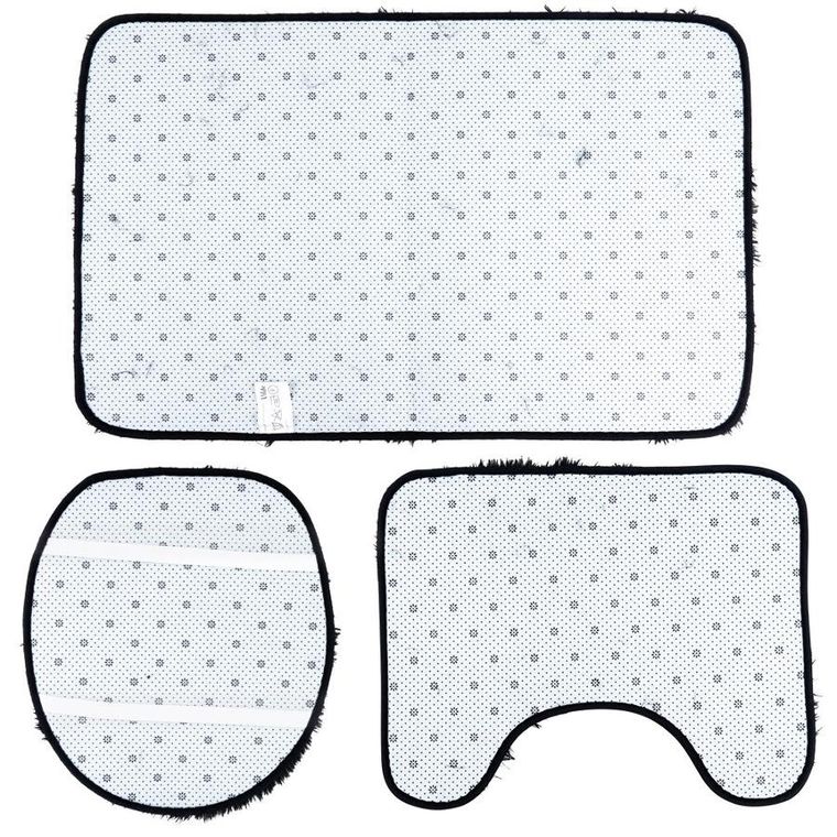 Vilde, Zestaw dywaników łazienkowych, czarny, 3 elementy