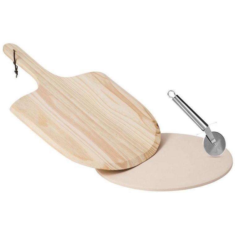 Vilde, zestaw, kamień szamotowy do pieczenia pizzy + forma na pizzę + łopata