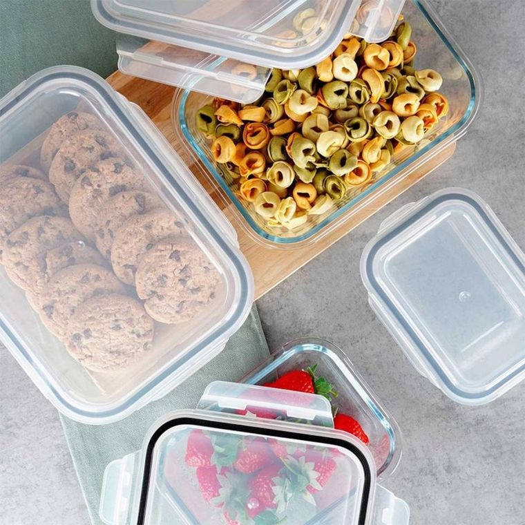 Vilde, zestaw szklanych pojemników na żywność z pokrywami i uszczelkami