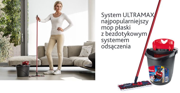 Vileda, Ultramax Box, mop płaski, w zestawie z wiadrem, 155737