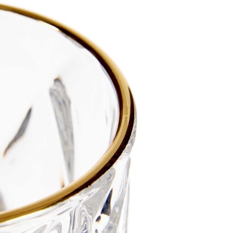 Vivalto, kieliszek do wody ze złotą obwódką, 254 ml, 6 szt.