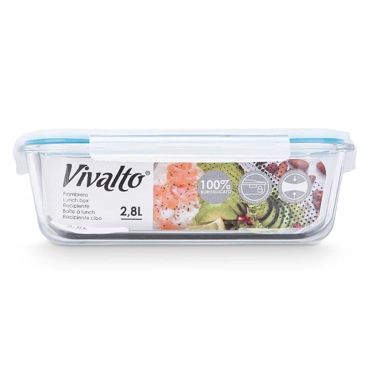 Vivalto, lunch box, pojemnik na żywność hermetyczny, szklany, 2,8l