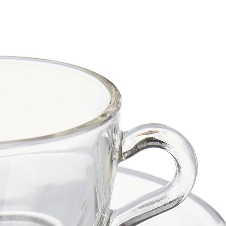 Vivalto, szklane filiżanki do espresso ze spodkami, 6 szt., 85 ml