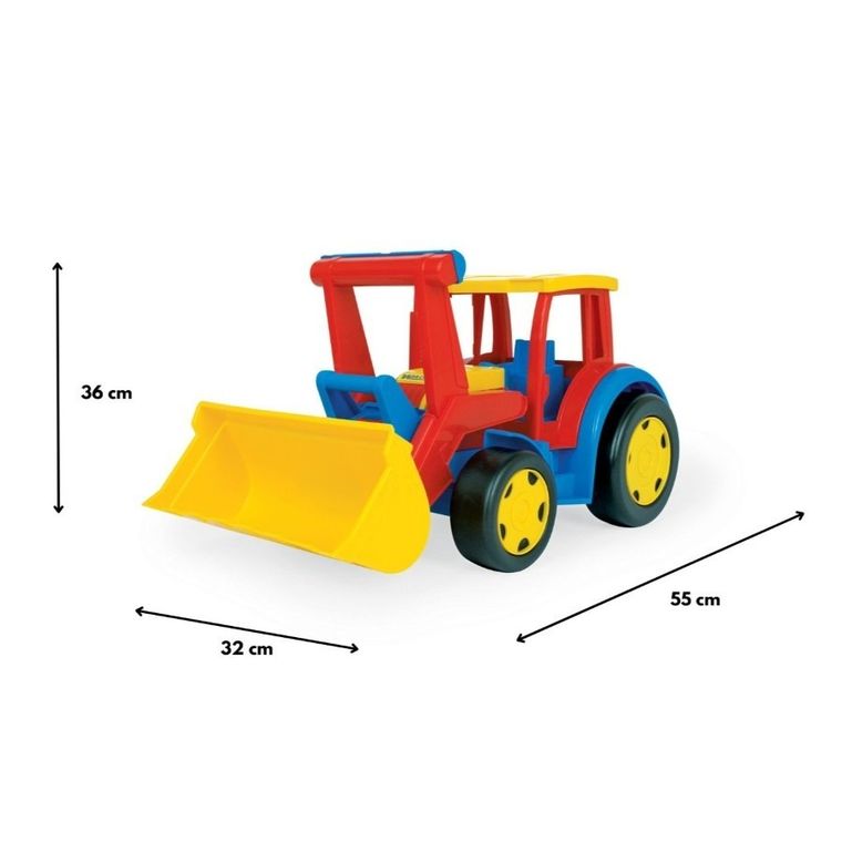 Wader, Gigant, traktor ładowarka, czerwono żółty, 60 cm