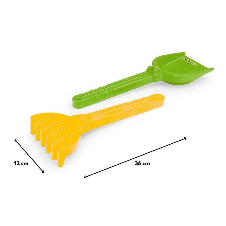 Wader, łopatka i grabie, duży zestaw do piasku