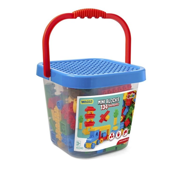 Wader, Mini Blocks, klocki w wiaderku, 134 elementy
