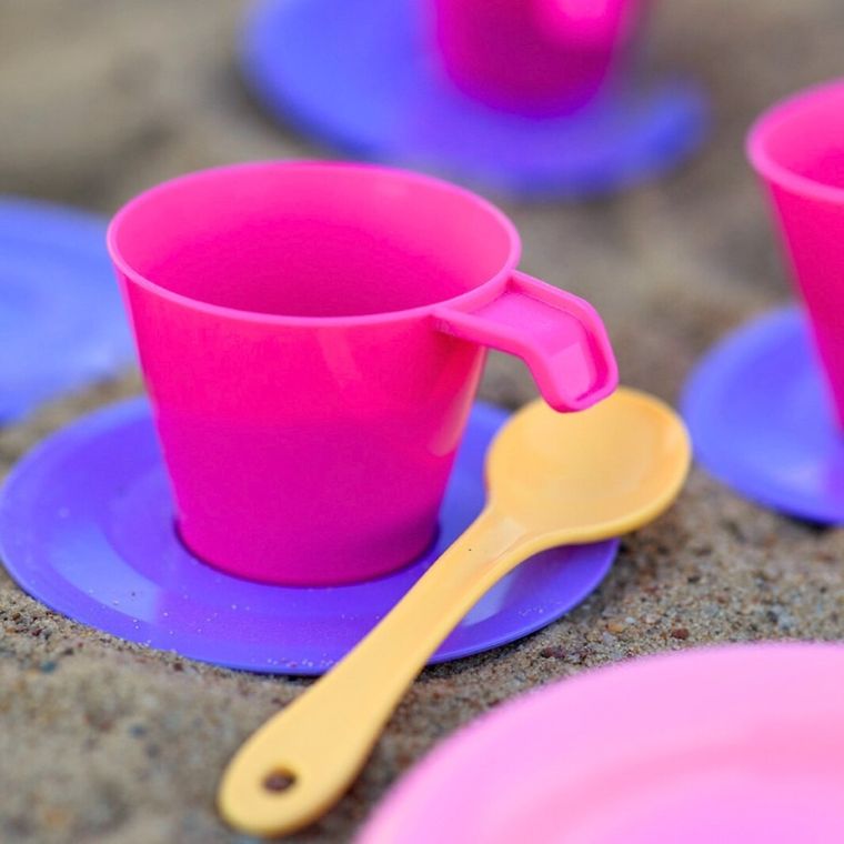 Wader, Party World, zestaw naczyń, różowy, 20 elementów