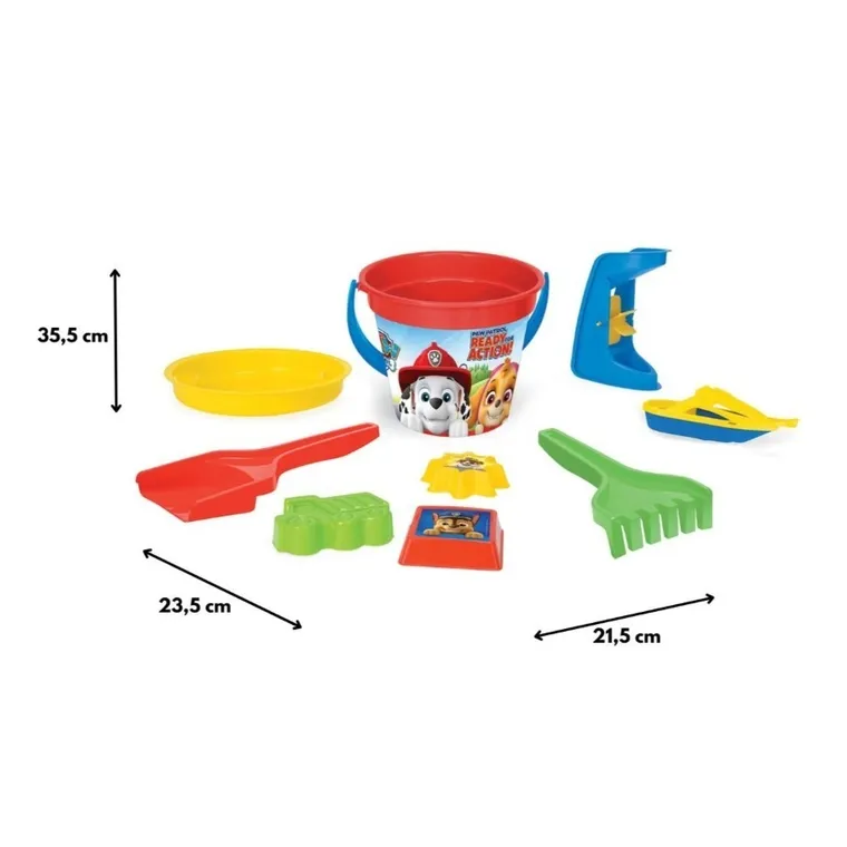 Wader, Psi Patrol, zestaw do piasku z wiaderkiem, 9 elementów