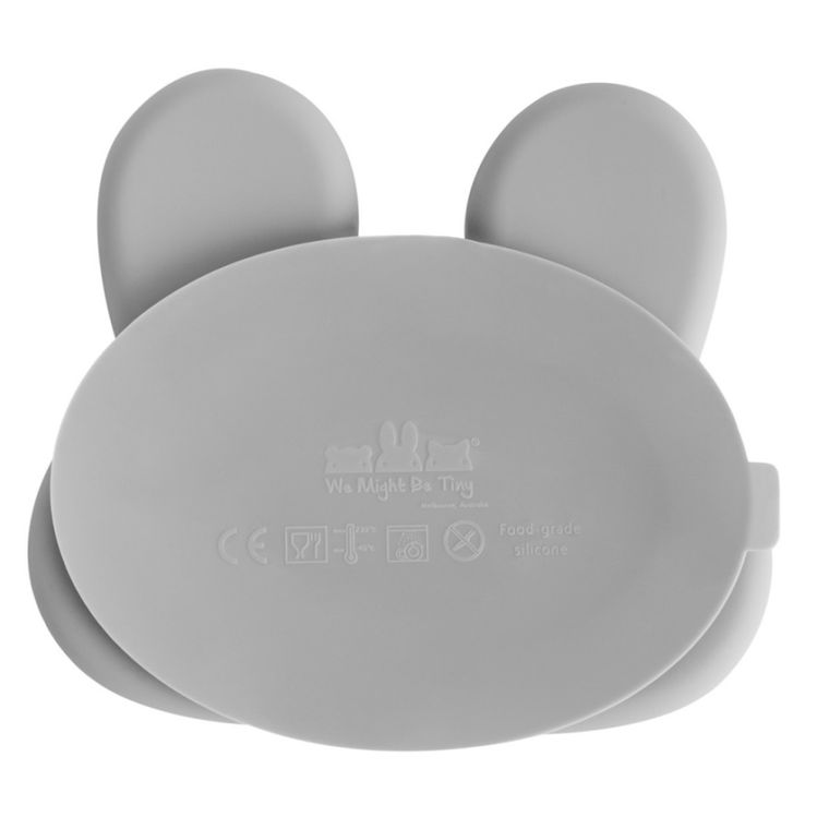We Might Be Tiny, Króliczek, silikonowy talerzyk z przyssawką, szary