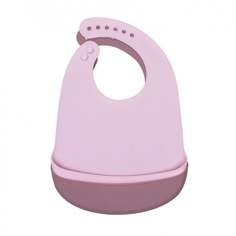 We Might Be Tiny, zestaw śliniaków silikonowych z kieszonką, różowy