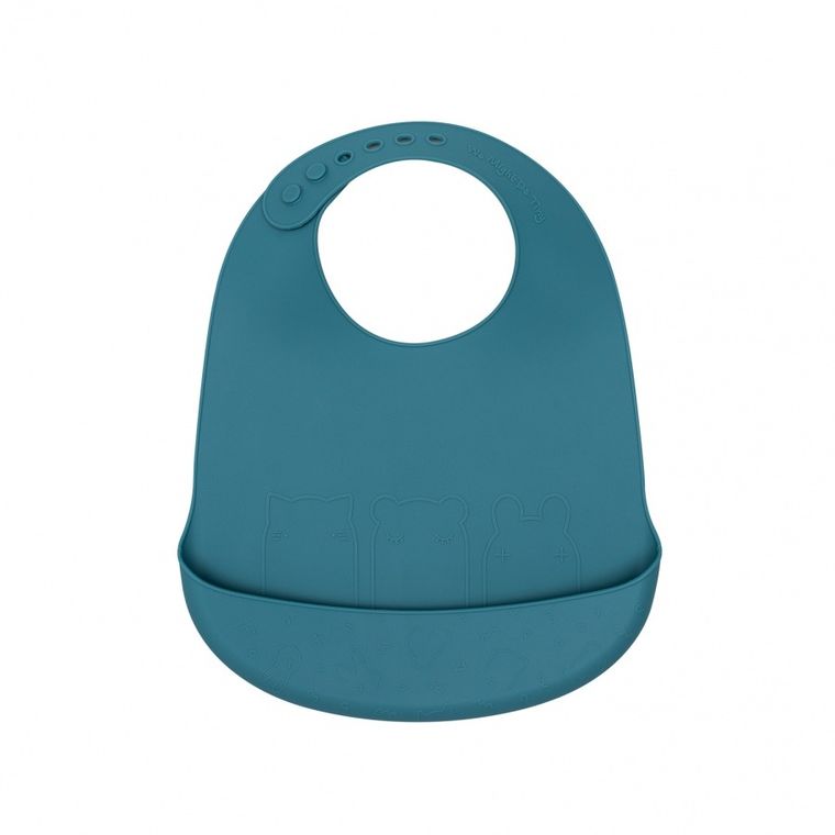 We Might Be Tiny, zestaw śliniaków silikonowych z kieszonką, turkusowo-ciemny szary