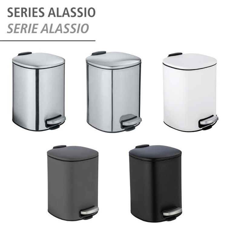 Wenko, Alassio, kosz na śmieci z pedałem i funkcją easy-close, 5l