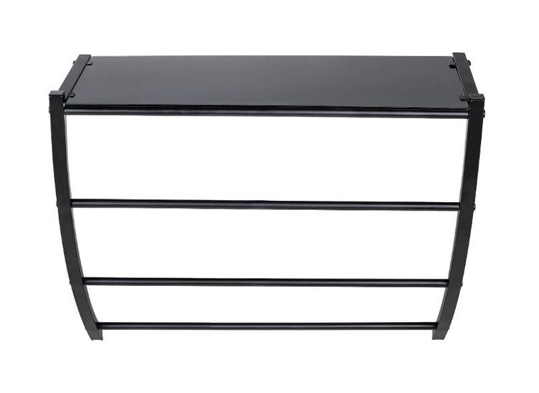 Wenko, czarny wieszak ścienny ze szklaną półką, Tarderia