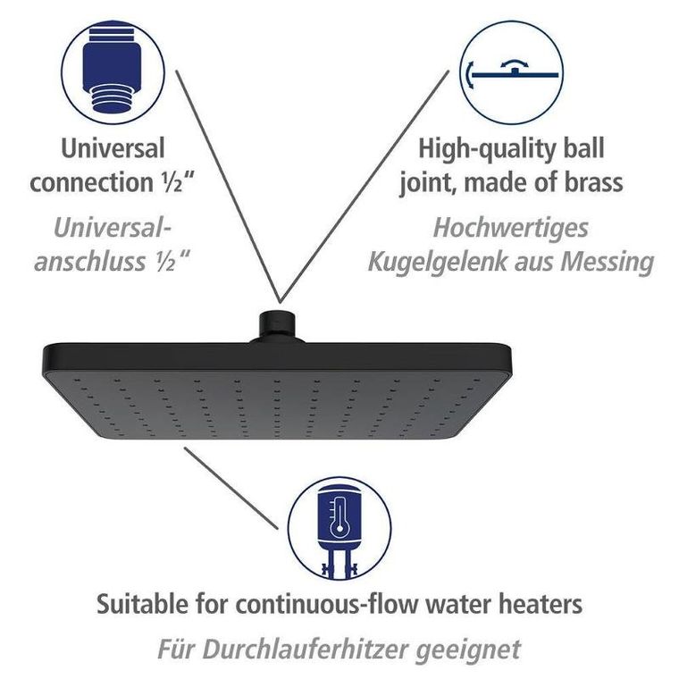 Wenko, deszczownica sufitowa z automatycznym czyszczeniem, 25-17 cm